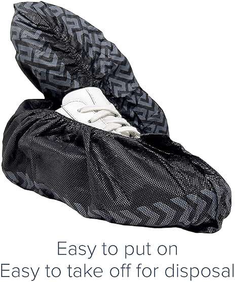 Innovative Haus 200 Pack (100 Pairs) Black Extra Large Disposable Boot and Shoe Covers Disposable - Indoors Reusable Booties for Shoes Covers - Non Slip Treads - Fits US Men's 14 and Women's 16 - Image 4
