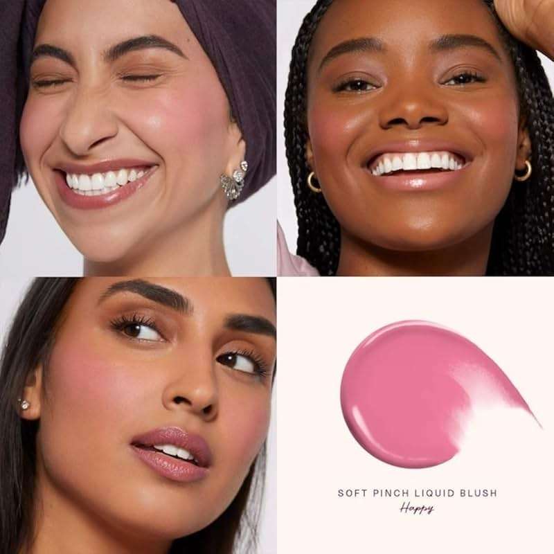 Rare Beauty by Selena Gomez Soft Pinch Liquid Blush Mini Size - Happy - Dewy Cool Pink - Image 5