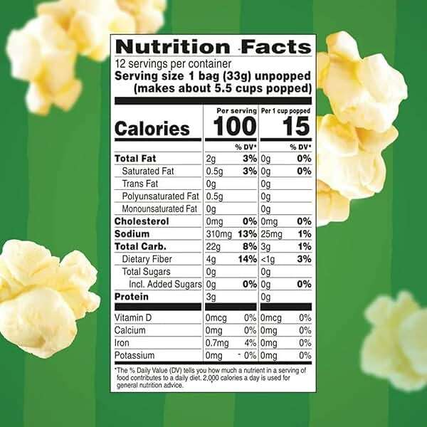 Microwave Popcorn Mini Bags Includes One Box of Butter Popcorn in Mini Bag and a Create Sticker, 1 box contains 12 Mini Bags of Butter Popcorn - Image 2