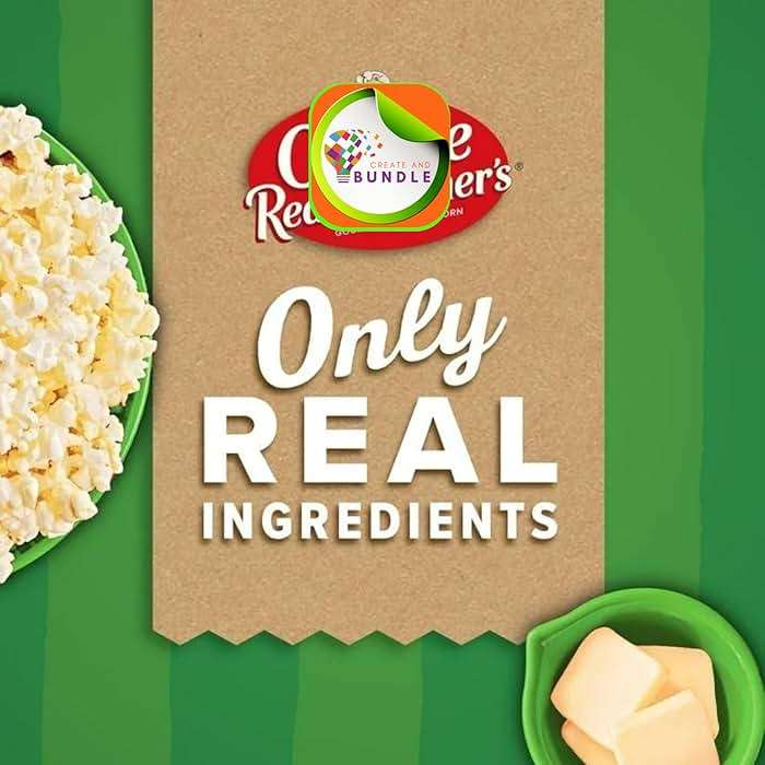 Microwave Popcorn Mini Bags Includes One Box of Butter Popcorn in Mini Bag and a Create Sticker, 1 box contains 12 Mini Bags of Butter Popcorn - Image 4