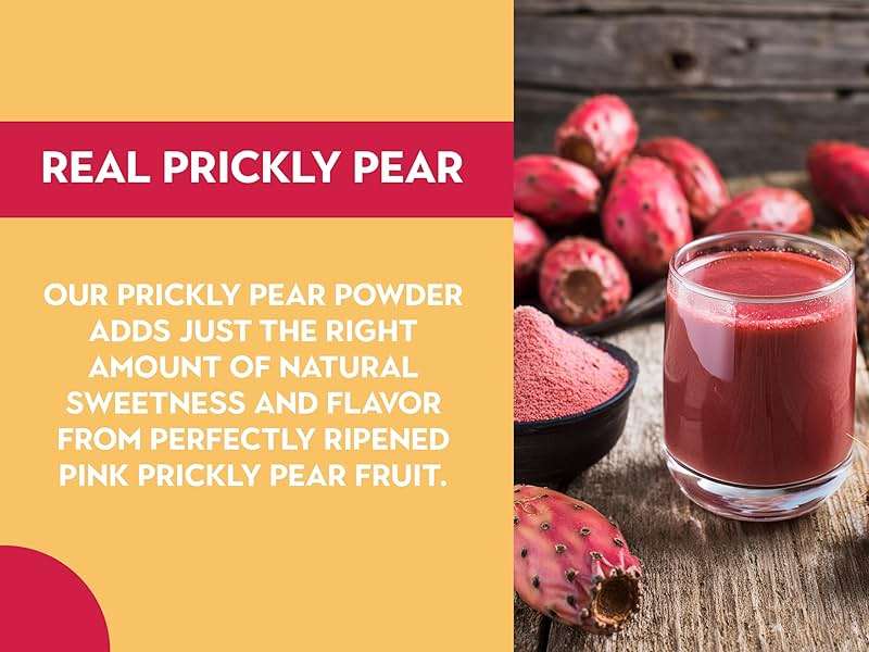 Ancient Roots Prickly Pear Powder - Freeze-Dried, All-natural, No Sugar Added, Cocktail Mix, Smoothie and Tea Mix, Resealable Pouch - 10.5 ounces (75 servings) - Image 7