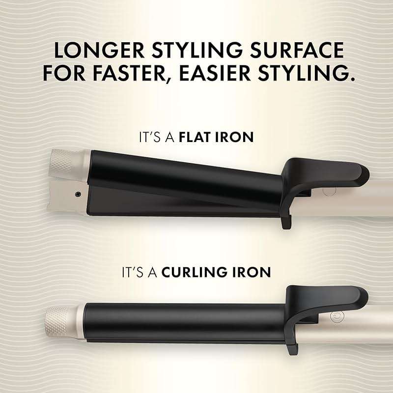 HOT Tools Pro Artist Protect & Style CurlStraight Styler | 2-in-1 Easy-to-Use, Use as Curling Iron, Flat Iron, or a Wand for Styling Curly or Straight Hair, 1 ¼" Curling Iron - Image 3