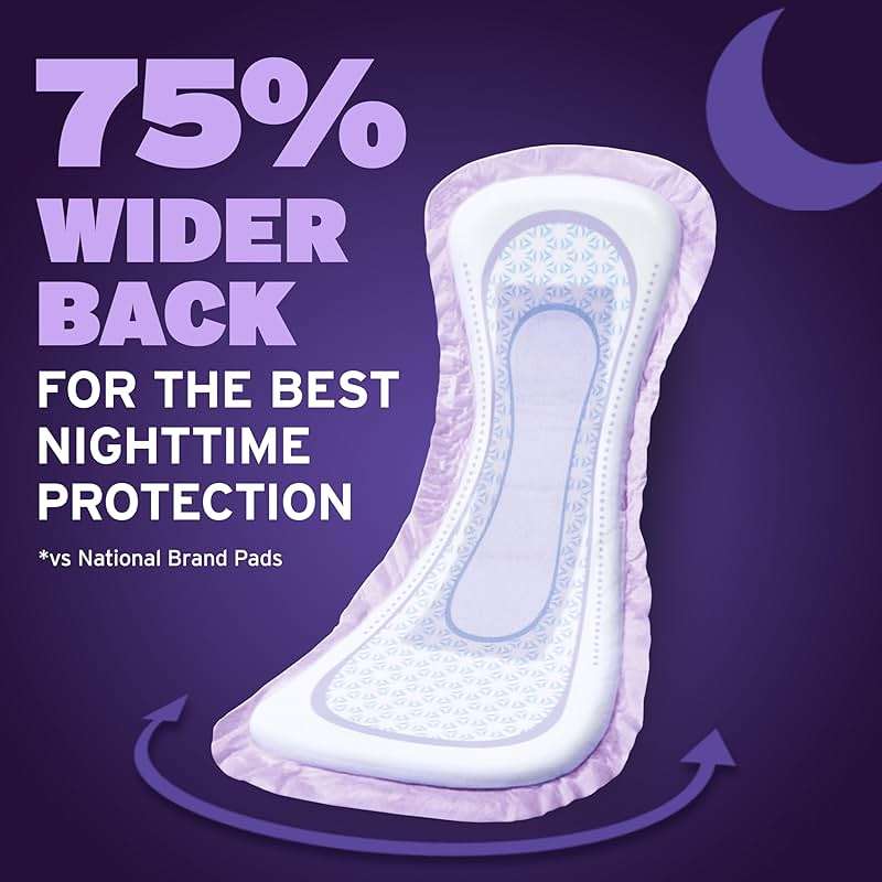 Poise Overnight Incontinence & Postpartum Pads for Bladder Leaks, 8 Drop Extra Coverage, 96 Count, Packaging May Vary - Image 5