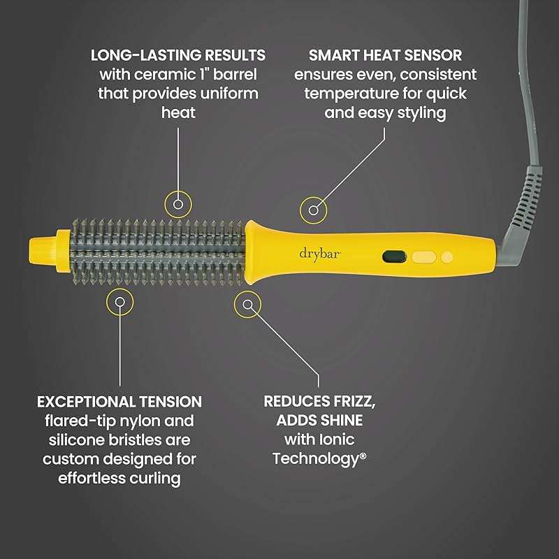 Drybar The Curl Party Heated Curling Round Brush – Salon Curling Wand with Long-Lasting, Shiny Results - Image 4