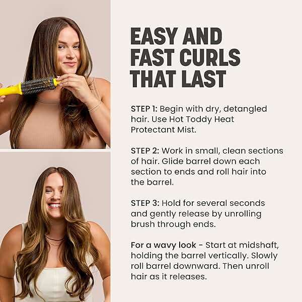 Drybar The Curl Party Heated Curling Round Brush – Salon Curling Wand with Long-Lasting, Shiny Results - Image 6