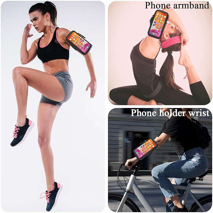 Phone Holder for Running, Walking, and Workout - Adjustable Arm Band Armband for iPhone and Cell Phones - Clear Crossbody Phone Pouch Purse with Strap for Women Men - Image 2