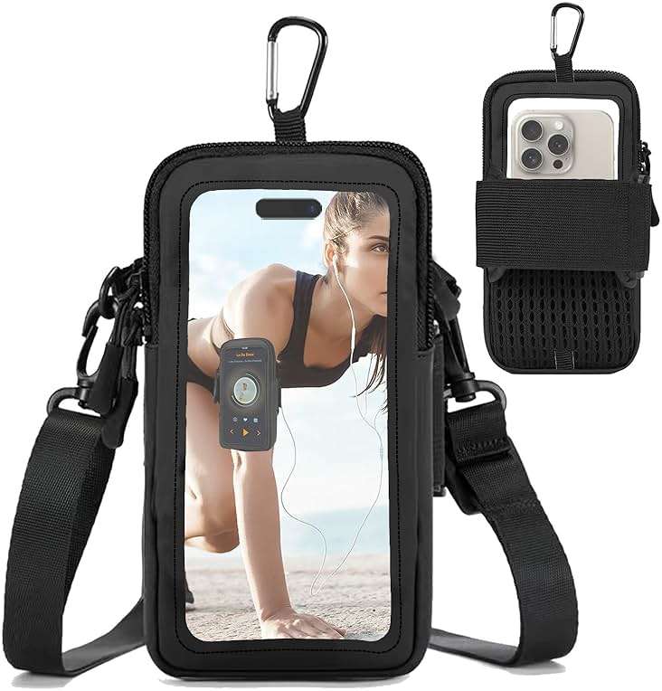 Phone Holder for Running, Walking, and Workout - Adjustable Arm Band Armband for iPhone and Cell Phones - Clear Crossbody Phone Pouch Purse with Strap for Women Men - Image 9