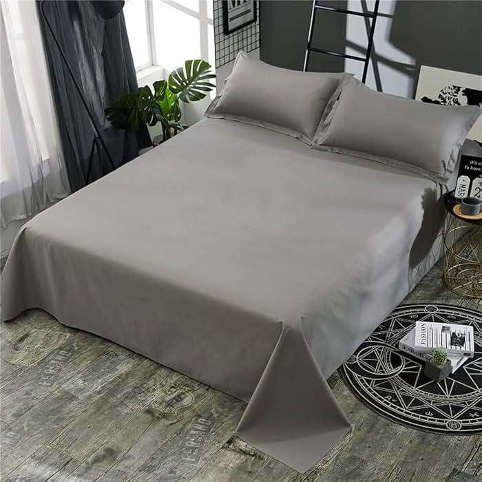 WenBags Lightweight Waterproof Flat Sheet 90 * 118 Inches California King Size-Mattress Protector for Bed & Couch, Pet Hair Resistant Cover Ideal for Dogs & Cats, Perfect for Hotels & Hospitals(Gray) - Image 1