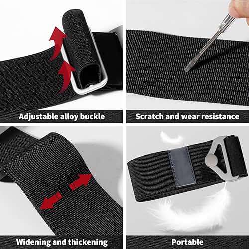 TOOVREN 2-in-1 Travel Belt for Luggage Straps Add a Bag Bungees Luggage Strap Over Handle Suitcases Belt for Carry On Bag Elastic Belt Adjustable Suitcase Strap Airport Travel Accessories Black - Image 7