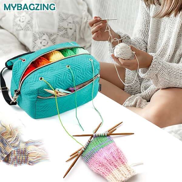 MYBAGZING Crochet Bag Organizer - Knitting & Crocheting Yarn Storage - Yarn Holder for Accessories, Gifts - Image 2