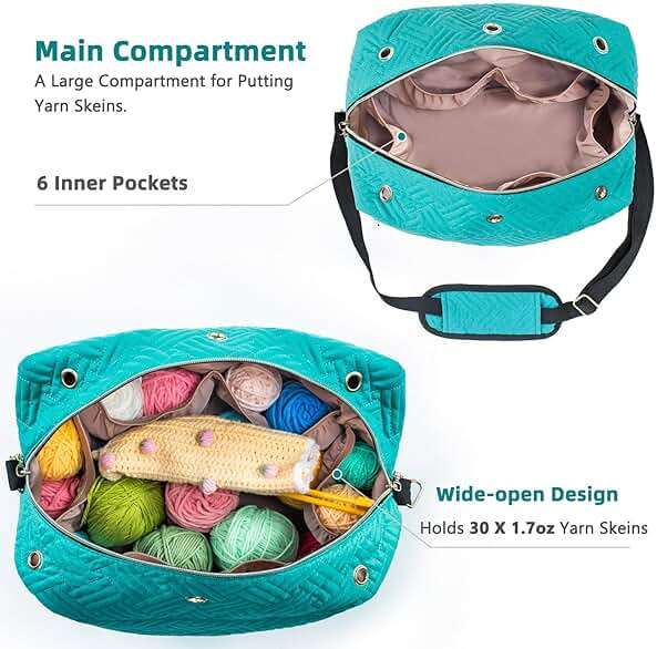 MYBAGZING Crochet Bag Organizer - Knitting & Crocheting Yarn Storage - Yarn Holder for Accessories, Gifts - Image 4