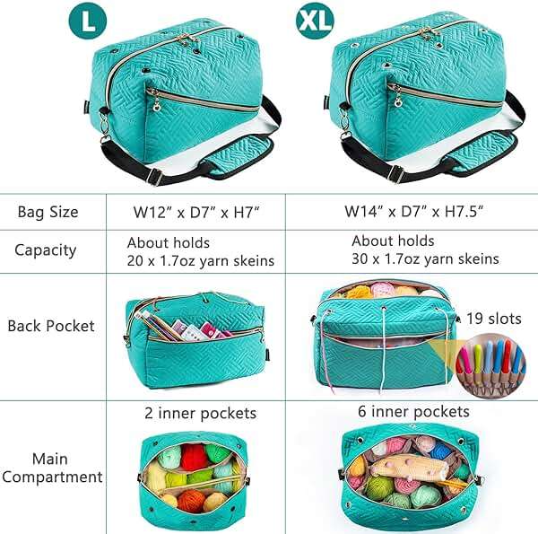 MYBAGZING Crochet Bag Organizer - Knitting & Crocheting Yarn Storage - Yarn Holder for Accessories, Gifts - Image 8