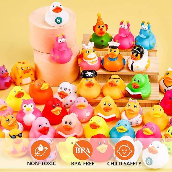 200 Pack Rubber Ducks in Bulk, Jeep Ducks for Ducking, Ducks for Jeeps Assorted, Bath Toys Floater Duck for Kids, Baby Showers Accessories Party Favors - Image 7