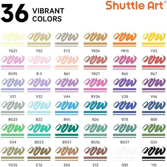 Shuttle Art Automatic Ink Control Acrylic Paint Markers, 36 Colors Brush Tip Acrylic Paint Pens for Rock Painting, Ceramic, Wood, Canvas, Glass, Stone, Fabric, Card, DIY Football Crafts - Image 2