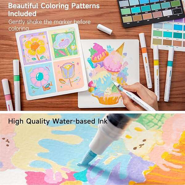 Shuttle Art Automatic Ink Control Acrylic Paint Markers, 36 Colors Brush Tip Acrylic Paint Pens for Rock Painting, Ceramic, Wood, Canvas, Glass, Stone, Fabric, Card, DIY Football Crafts - Image 6