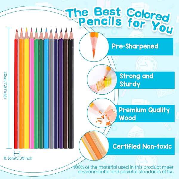 Toidgy 144 Count Colored Pencils for Kids, 12 Packs Colored Pencils Bulk 12 Colors, Pre-sharpened Color Pencils for Adults, Bulk School Supplies for Teachers, Back to School Supplies, Classroom Prizes - Image 4