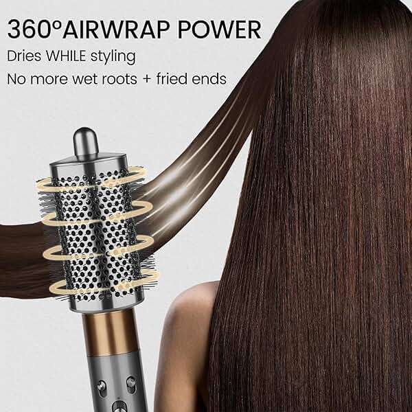 PUREGUST Upgraded Large Round Brush Attachment for Dyson Air wrap Jumbo Bigger Oval Round Volumizing Brush for Dyson Airwrap Accessories, Gray - Image 6