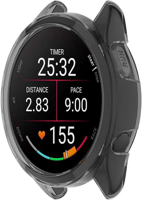 Disscool Case Cover Compatible with Garmin Forerunner 165/Forerunner 165 Music, Smartwatch Soft Anti Drop TPU Replacement Protective Cases Watch Accessories(Black) - Image 1