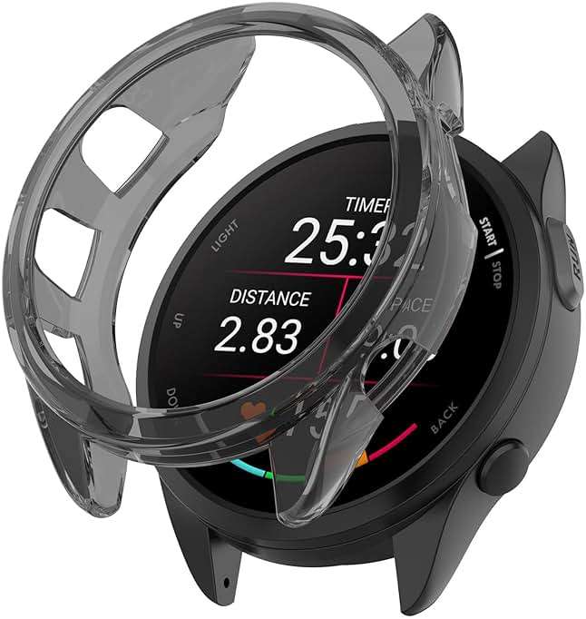 Disscool Case Cover Compatible with Garmin Forerunner 165/Forerunner 165 Music, Smartwatch Soft Anti Drop TPU Replacement Protective Cases Watch Accessories(Black) - Image 2