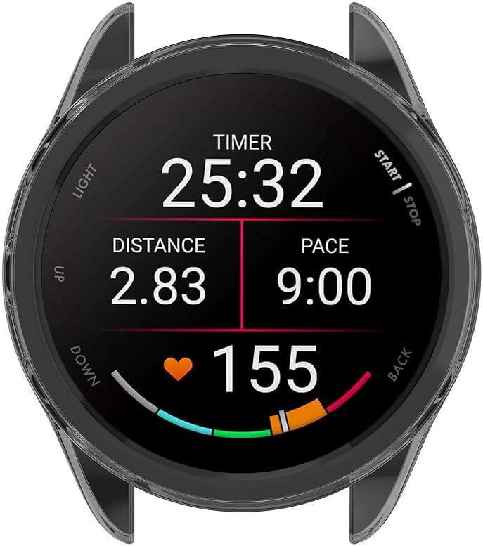 Disscool Case Cover Compatible with Garmin Forerunner 165/Forerunner 165 Music, Smartwatch Soft Anti Drop TPU Replacement Protective Cases Watch Accessories(Black) - Image 3