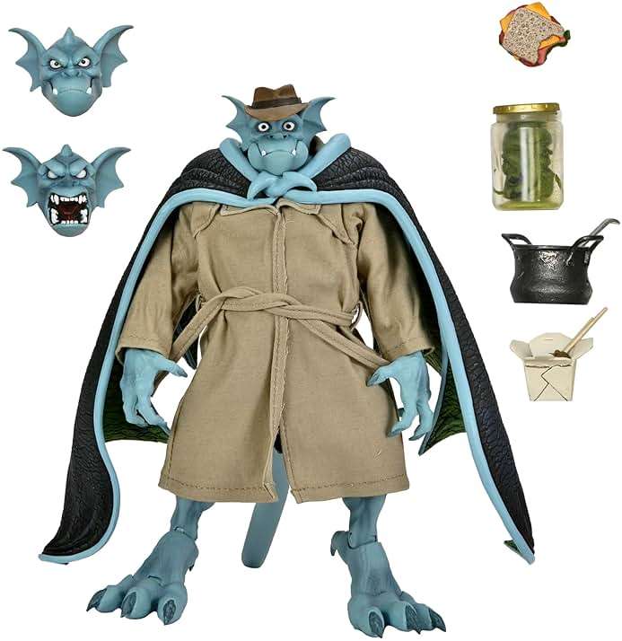 NECA - Gargoyles Ultimate Detective Broadway Silver Falcon (with Closed Wings) Action Figure - Image 1