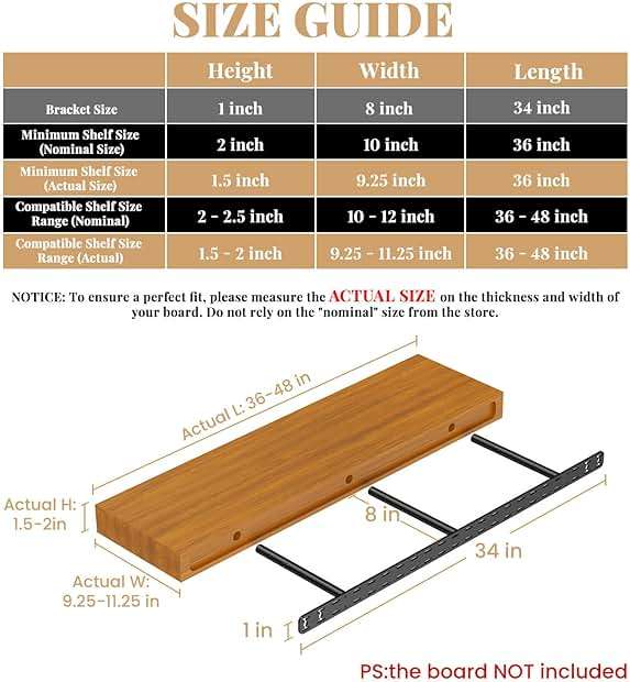 2pcs Floating Shelf Bracket Heavy Duty,Decorative Floating Shelf Hardware Hidden Black Metal Fireplace Mantel Brackets Without Jig (34"X8"X1.0" Without Tools) - Image 3