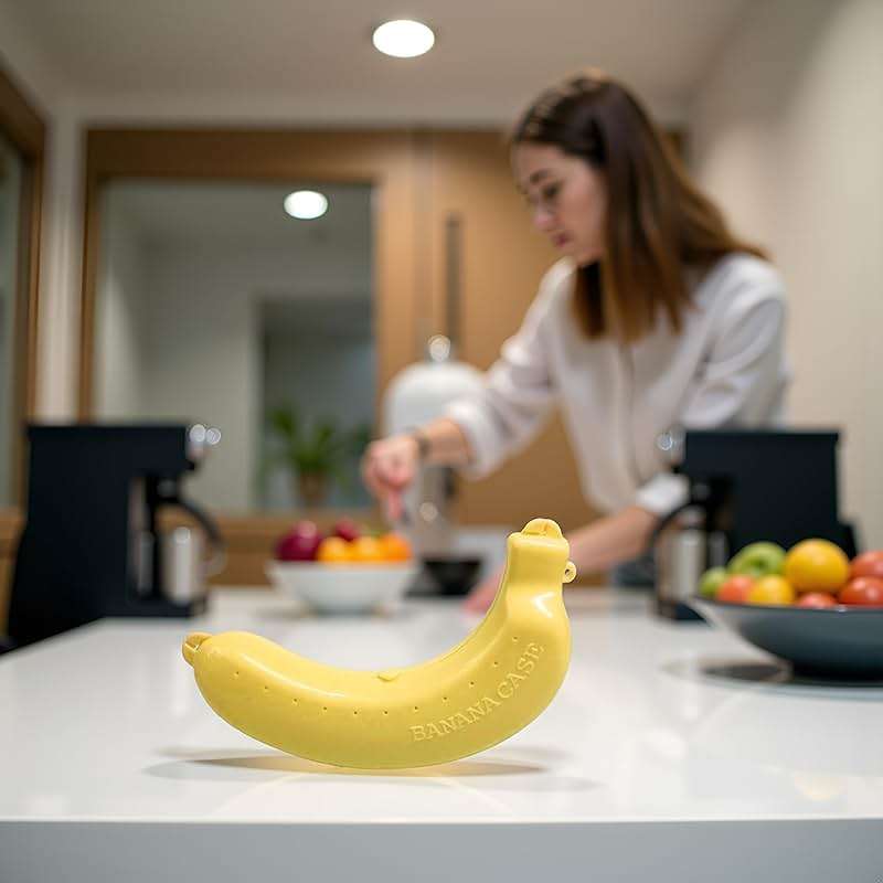 Jinshining Yellow Banana Protective Case Banana Protector Box Holder Banana Protector Flexible Plastic Fruit Banana Storage Case for Picnic and Travel Container Sets - Image 7
