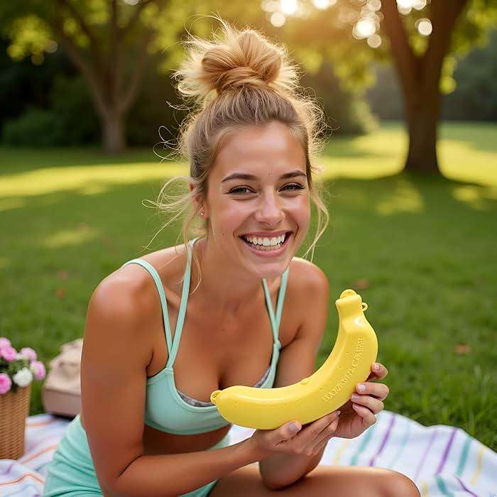 Jinshining Yellow Banana Protective Case Banana Protector Box Holder Banana Protector Flexible Plastic Fruit Banana Storage Case for Picnic and Travel Container Sets - Image 9