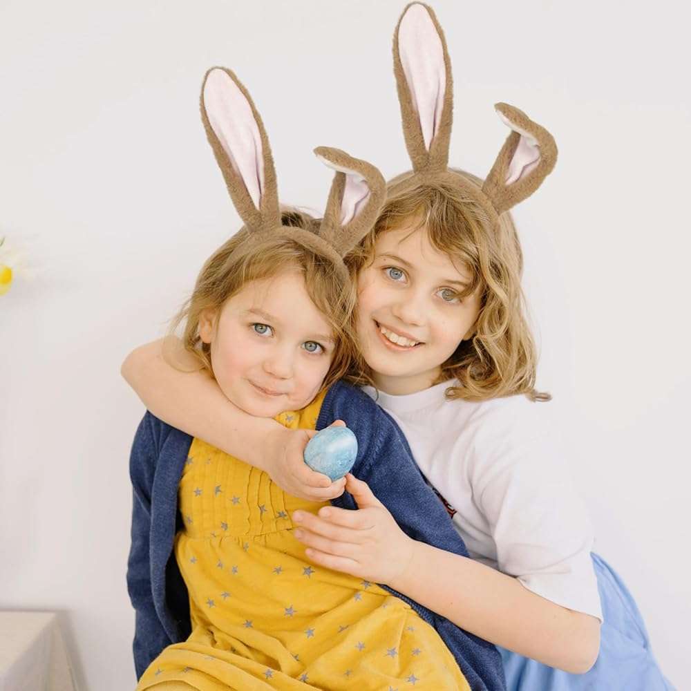 Beviliu Bunny Ears Headband Easter, Rabbit Ear Animal Hairband for Adult, Fluffy Headwear Brown for Halloween Christmas Costume Theme Cosplay Party Birthday - Image 4