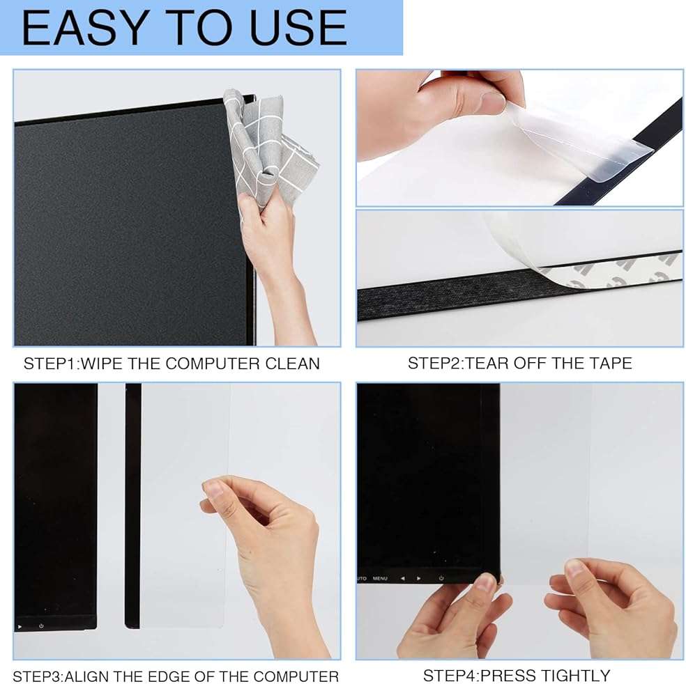 Office Desk Accessories 2pcs Multifunction Computer Monitor Memo Board - Office Supplies for Women Men Computer Sticky Note Holder Home Decor (Smooth Monitor Memo Board) - Image 5