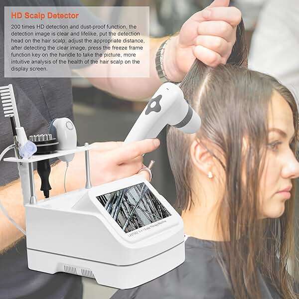 Elitzia Professional 5 in 1 Scalp Massage Hair Care Machine Black Hair Analyzer Equipment 200x Times HD Analysis Multifunction Spray Vibration Massage Brush Scalp Health Detection Salon SPA ETD22002 - Image 7
