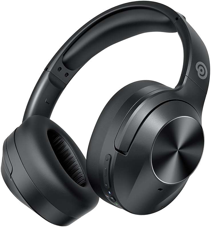 Upgrade Pro‑level Hybrid Active Noise Cancelling Headphones with HD Sound, Wireless Bluetooth Headphones Over The Ear Unequaled Comfort, Vivid Deep Bass, for Home Office Travel Birthday Gift, Black - Image 1