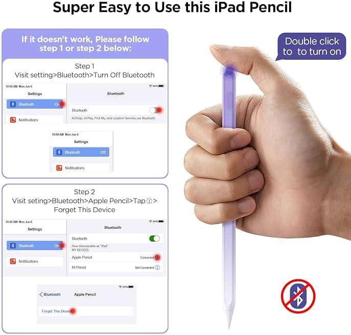 DEGGE Stylus Pen for iPad 2018-2026, 15Mins Fast Charge for Apple Pencil, Palm Rejection, Compatible with iPad A16 11/10/9/8/7/6, iPad Pro M5/M4/12.9"/11", iPad mini 7/6/5, iPad Air M3/M2/5/4/3 - Image 5