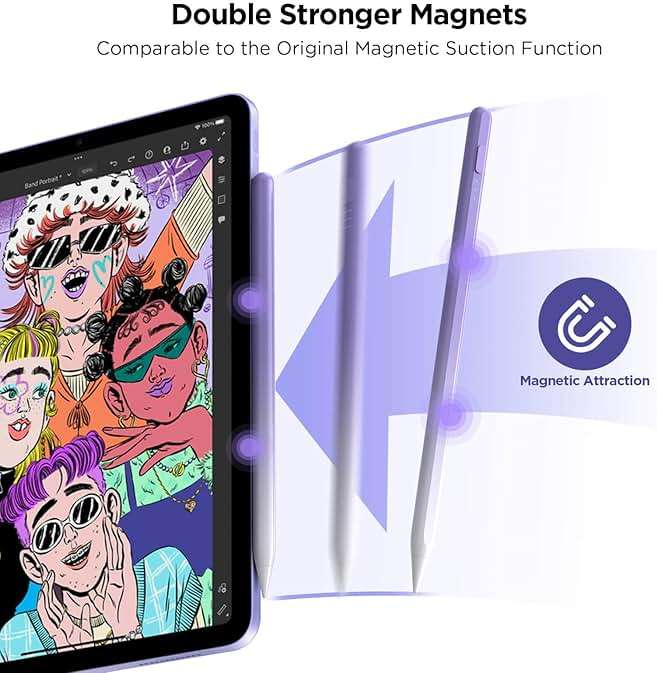 DEGGE Stylus Pen for iPad 2018-2026, 15Mins Fast Charge for Apple Pencil, Palm Rejection, Compatible with iPad A16 11/10/9/8/7/6, iPad Pro M5/M4/12.9"/11", iPad mini 7/6/5, iPad Air M3/M2/5/4/3 - Image 6