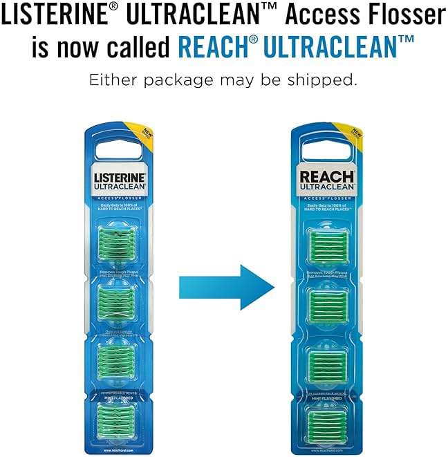 REACH® Listerine Ultraclean Access Flosser Refill Heads | Dental Flossers | Refillable Flosser | Effective Plaque Removal | Mint Flavored | 28 ct, 3 Pack, Package May Vary - Image 4