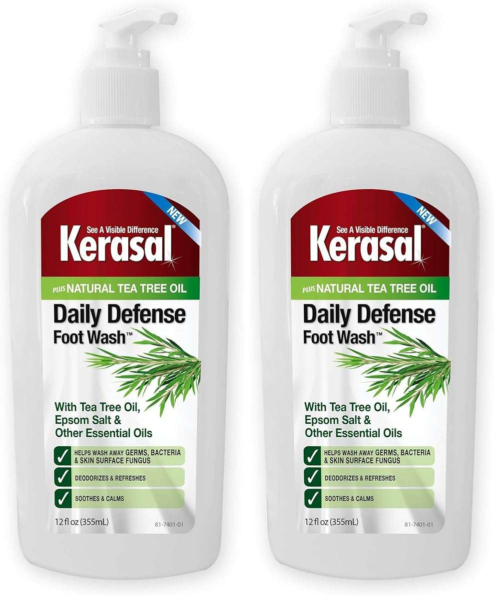 Kerasal Daily Defense Foot Wash Daily Cleanser for Feet, 12 Ounce (Pack of 2) - Image 1