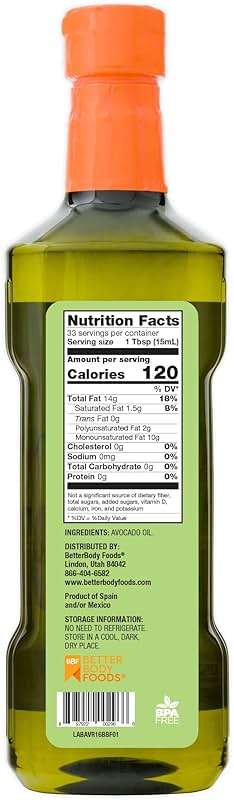 BetterBody Foods Refined Avocado Oil, Non-GMO | Kosher | High-Heat Cooking | 16.9 Fl Oz | Pack of 2 - Image 3
