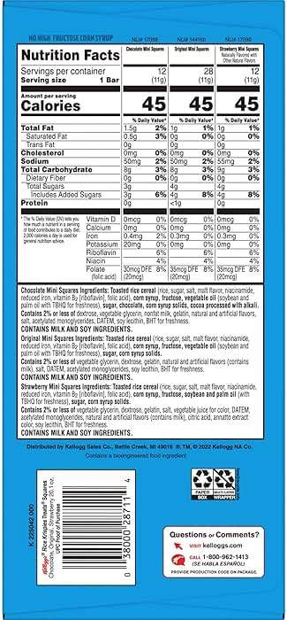 Rice Krispies Treats Mini Crispy Marshmallow Squares, Kids Snacks, Lunch Snacks, 20.1oz Box (52 Bars) (Pack of 2) - Image 3