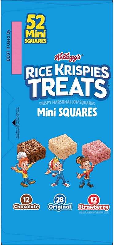 Rice Krispies Treats Mini Crispy Marshmallow Squares, Kids Snacks, Lunch Snacks, 20.1oz Box (52 Bars) (Pack of 2) - Image 6