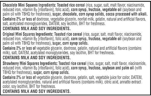 Rice Krispies Treats Mini Crispy Marshmallow Squares, Kids Snacks, Lunch Snacks, 20.1oz Box (52 Bars) (Pack of 2) - Image 10