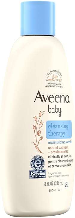 Aveeno Baby Cleansing Therapy Moisturizing Baby Body Wash with Natural Oatmeal & ProVitamin B5, Gentle Tear-Free Baby-Bath Wash for Sensitive & Eczema-Prone Skin, Hypoallergenic, 8 oz (Pack of 2) - Image 7