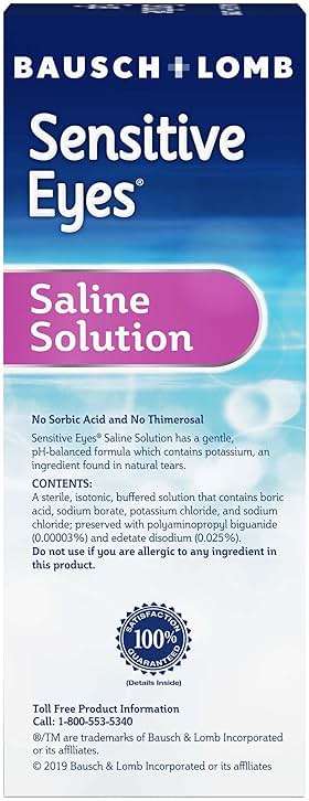 Bausch + Lomb Sensitive Eyes Saline Solution, Gentle Daily Rinse for Soft & Gas Permeable Contact Lenses, with Potassium, 12 Fl Oz, (Pack of 2) - Image 6