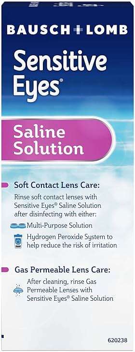 Bausch + Lomb Sensitive Eyes Saline Solution, Gentle Daily Rinse for Soft & Gas Permeable Contact Lenses, with Potassium, 12 Fl Oz, (Pack of 2) - Image 7