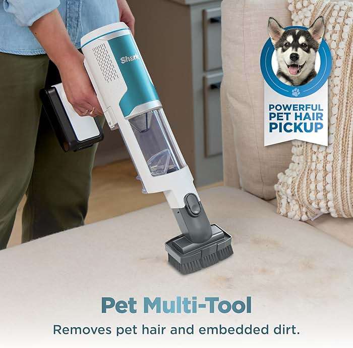 Shark Clean & Empty Cordless Stick Vacuum & Auto-Empty System | HEPA Filter | Lightweight, Portable, Rechargeable | Stick Vacuum for Pet Hair | Carpets & Hard Floors | 40-Min Runtime | White | BU3521 - Image 12