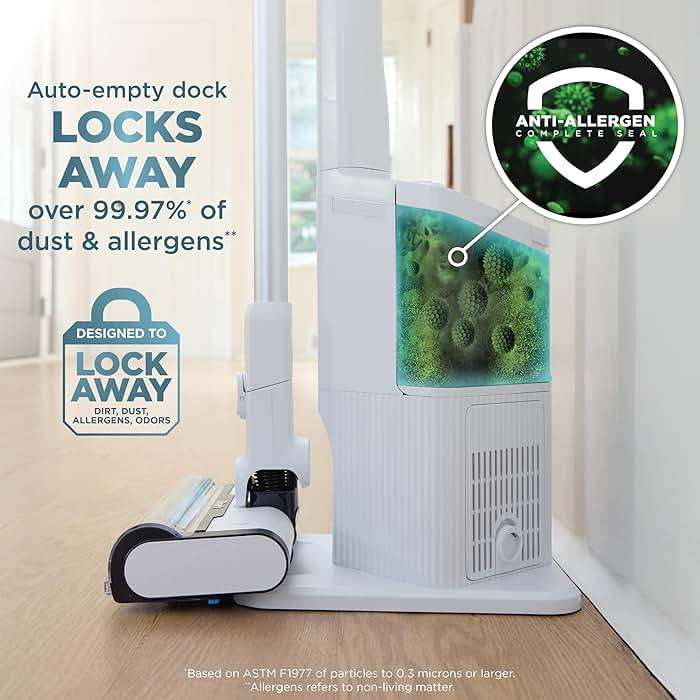 Shark Clean & Empty Cordless Stick Vacuum & Auto-Empty System | HEPA Filter | Lightweight, Portable, Rechargeable | Stick Vacuum for Pet Hair | Carpets & Hard Floors | 40-Min Runtime | White | BU3521 - Image 5