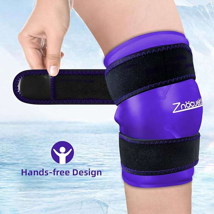 ZNÖCUETÖD Enhanced Knee Ice Pack Wrap 2 Pack for Pain Relief, Large Gel Ice Pack for Knee Leg Injuries Reusable with Cold Compression for Tendonitis, Arthritis, Swelling, Bruises, Surgery Recovery - Image 6