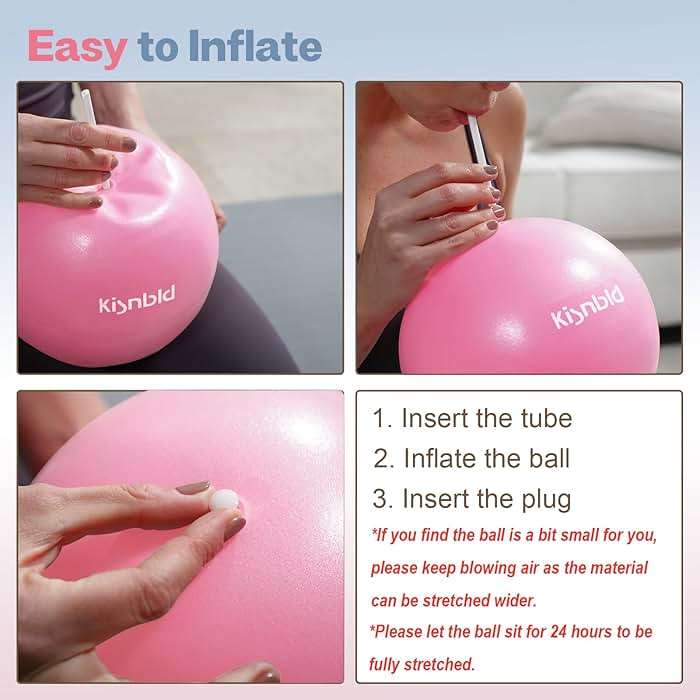 kisnbld Small Exercise Ball, 9 Inch Mini Pilates Ball, Anti Burst and Slip Resistant Mini Yoga Ball for Stability, Fitness, Physical Therapy, Stretching & Core Strength Workout at Home Gym & Office - Image 6