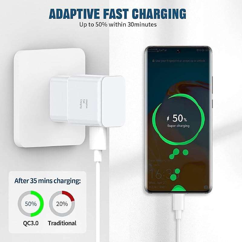 for Samsung Fast Charging Cord 6FT Type C Charger USB Wall Charger Block Samsung Fast Charger for Galaxy S9 S10 S10+ S20 S21 S22 S23 S24 S25 Plus/Ultra/FE,A55/A54/A56/A16/A15/A14/A25/A35,Note 20/10/9 - Image 2