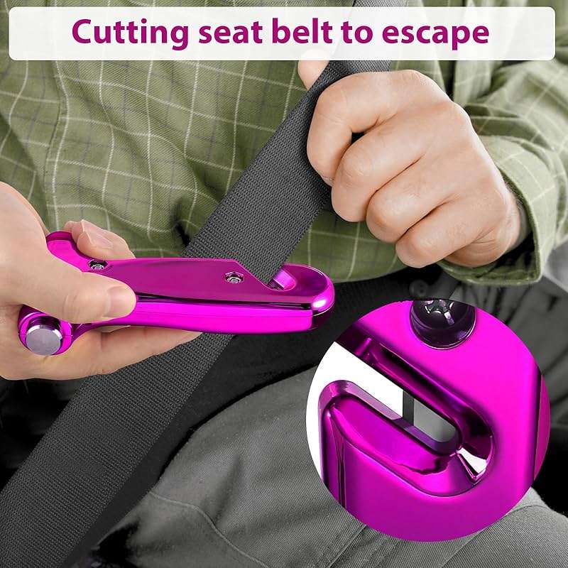 Yiader Window Breaker, 3-in-1 Emergency Escape Tool with seat Belt Cutter and Glass Breaker, Safety Emergency Car Escape Tool for Car, Electroplating Pink - Image 7