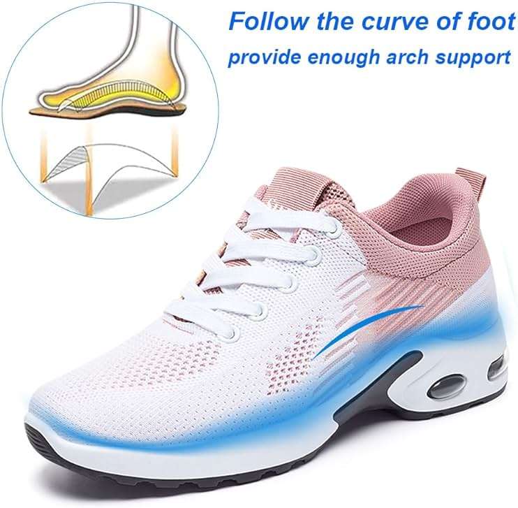 Padgene Womens Sneakers Air Cushion Running Shoes Lightweight Tennis Walking Shoes Mesh Breathable Gym Work Fashion Sneakers Athletic Comfortable Casual - Image 6